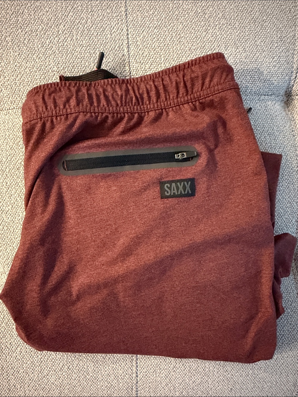 Saxx Men's Burgundy Zip-Back Jogger Pants